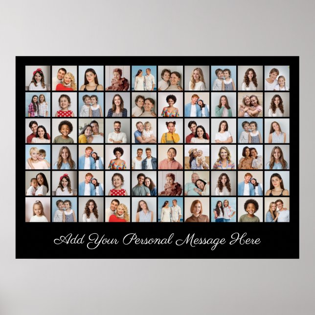 60 Foto Collage Fügen Sie Ihr eigenes Grußplakat h Poster (Vorne)