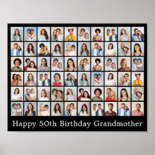 60 Foto-Collage Fügen Sie Ihre eigene Begrüßung hi Poster