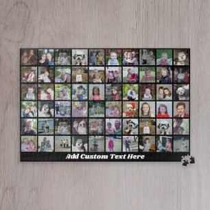 60 Foto Collage Grid - Script Text - schwarz Puzzle