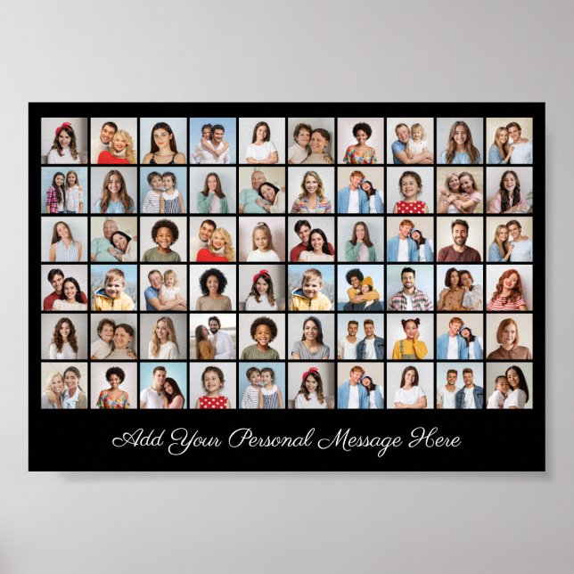 60 Fotocollage Eigene Begrüßung hinzufügen Poster (Vorne)