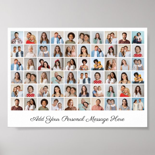 60 Fotocollage Eigene Begrüßung hinzufügen Poster (Vorne)