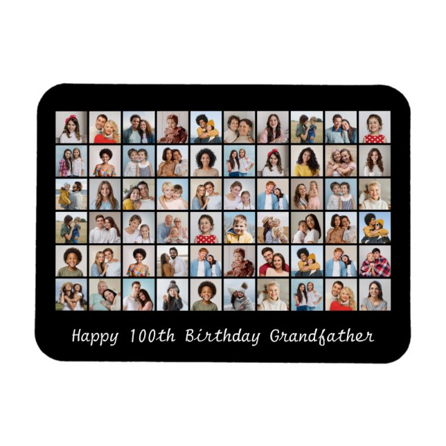 60 Fotocollage zum Geburtstag jeden Namen und jede Magnet (Horizontal)