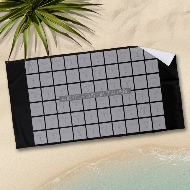 60 FotovorlagenCollage - Farbe bearbeiten Strandtuch (Personalized Beach Towel - Add Photos and Text)