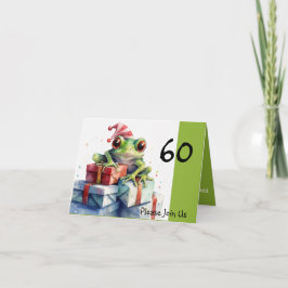 60. Frosch Holiday Birthday gestreift Hut Einladung