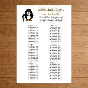 60 Funny Pinguin Greeter Wedding Seating Chart Poster