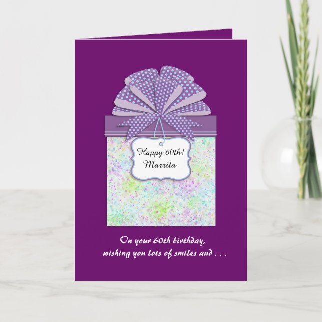 60. für ihre individuelle Geburtstagskarte Karte (Vorderseite)
