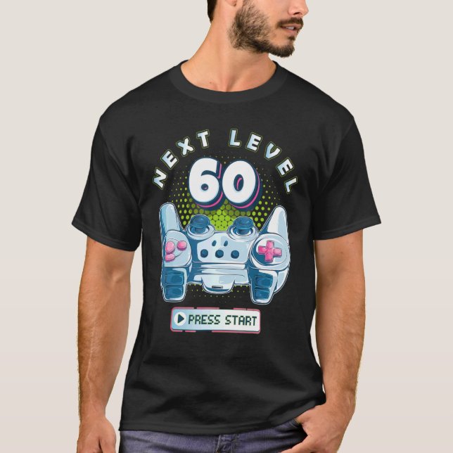 60 Gamer Next Level 60 Gaming Controller zum Gebur T-Shirt (Vorderseite)