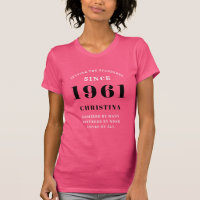 60. Geburtstag 1961 Personalisierte Pink Black Lad