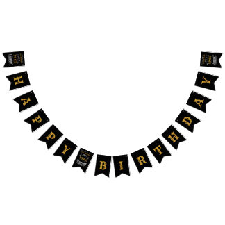 60. Geburtstag 1962 Schwarz Gold Name Retro Wimpelkette