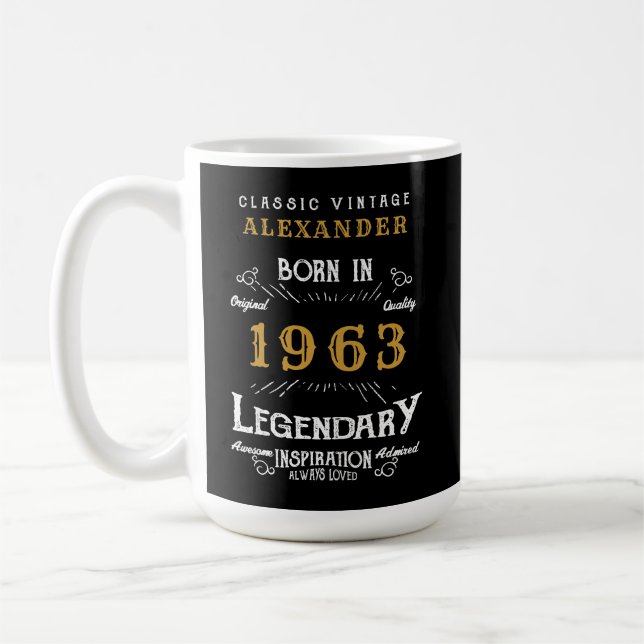 60. Geburtstag 1963 Legendär hinzufügen Kaffeetasse (Links)