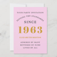 60. Geburtstag 1963 Rosa Graues Jahr für den neuen
