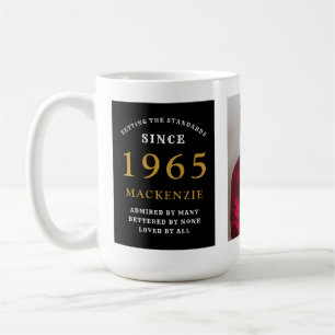 60. Geburtstag 1965 Black Gold Add Name Foto Gross Kaffeetasse