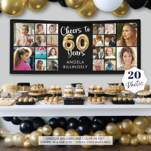 60. Geburtstag 20 Foto Collage Cheers to 60 Years Banner