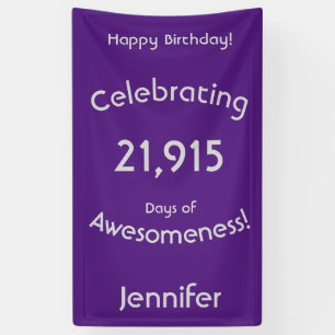 60. Geburtstag 21.915 Tage Awesomeness feiern Banner
