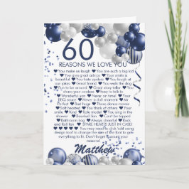 60. Geburtstag 60 Gründe für die Liebe Ihrer Karte