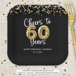 60. Geburtstag - 60 Jahre benutzerdefinierte Farbe Pappteller