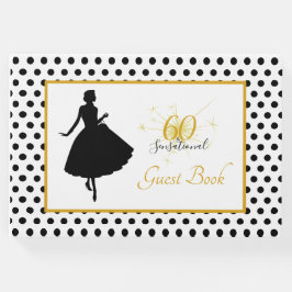 60. Geburtstag 60 & SENSATIONAL Polka Dot Modern Gästebuch