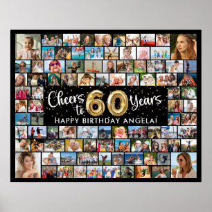 60. Geburtstag 92 Fotos Schwarz Gold Prost auf das Poster
