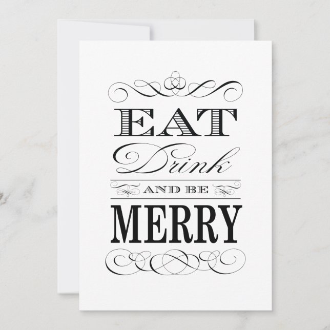 60. Geburtstag Abendessen Party trinken und Merry  Einladung (Vorderseite)