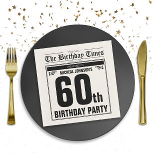 60. Geburtstag alte Zeitung lustig einzigartig ind Serviette