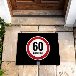 60. Geburtstag ALTER Grenzwert Schild Fußmatte