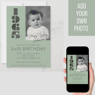 60. Geburtstag altes Foto geboren im Jahr 1965 aqu Einladung