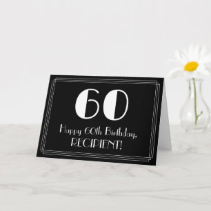 60. Geburtstag ~ Art Deco Inspiriert Look "60", Na Karte
