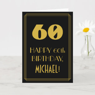 60. Geburtstag – Art Deco inspiriertes Aussehen "6 Karte