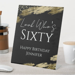 60. Geburtstag Aussehen, wer Gold Black Pedestal S Sockelschild
