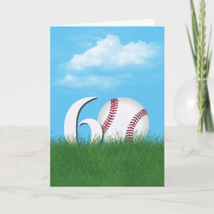 60. Geburtstag Baseball im Grünen Gras Karte