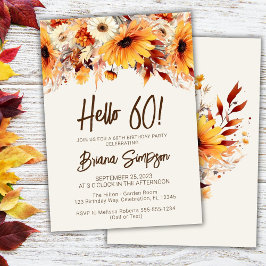 60. Geburtstag Beige Fall Floral Einladung
