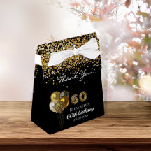 60. Geburtstag Black Gold Glitzer Leopard Vielen D