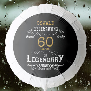 60. Geburtstag Black Gold Legendary Retro Ballon