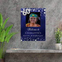 60. Geburtstag blauen Silberstars Foto willkommen