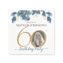 60. Geburtstag Blaues goldenes Foto