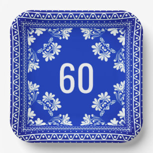 60. Geburtstag Blue Bandana Paper Teller