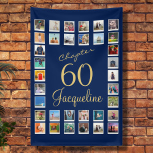 60. Geburtstag Blue Gold Banner