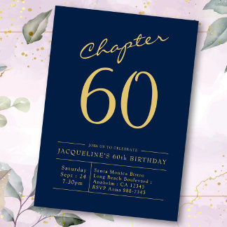 60. Geburtstag Blue Gold Kapitel 60 Einladung