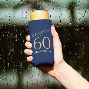 60. Geburtstag Blue Gold Selters Dosenkühler