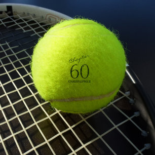 60. Geburtstag Blue Script Tennisbälle