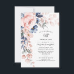 60. Geburtstag Blumenstäube Blauer Rosa Einladung<br><div class="desc">Senden Sie die Einladungen für das bevorstehende Meilenstein-Party mit unseren modernen Pastel Pink Indigo Blue Watercolor Floral Mitteilungskarten. Mit wunderschöner botanischer Aquarellblüte. Einfach mit den Party-Details personalisieren, indem Sie auf die Schaltfläche Anpassen klicken, um den Stil und die Platzierung des Textes weiter zu ordnen und zu formatieren. TIPP: Füge unsere...</div>