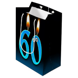 60. Geburtstag Candles Mittlere Geschenktasche Geschenktüte