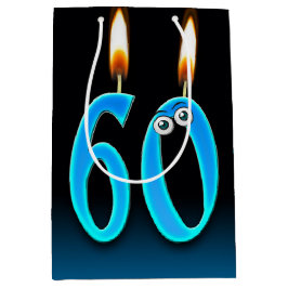 60. Geburtstag Candles Mittlere Geschenktasche Geschenktüte