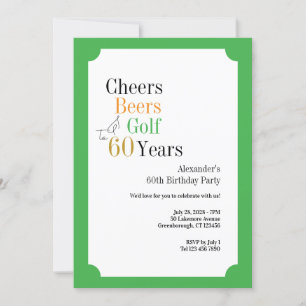 60. Geburtstag Cheers and Bers Golf Green Einladung