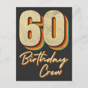 60. Geburtstag Crew 60 Party Crew Gruppe Postkarte