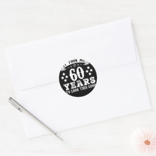 60. Geburtstag dauerte 60 Jahre, um so gut auszuse Runder Aufkleber