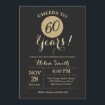 60. Geburtstag Einladung Black and Gold Glitzer<br><div class="desc">60. Geburtstag Einladung Black and Gold Glitzer Card. Für weitere Anpassungen klicken Sie bitte auf die Schaltfläche "Anpassen" und verwenden Sie unser Designwerkzeug,  um diese Vorlage zu ändern.</div>