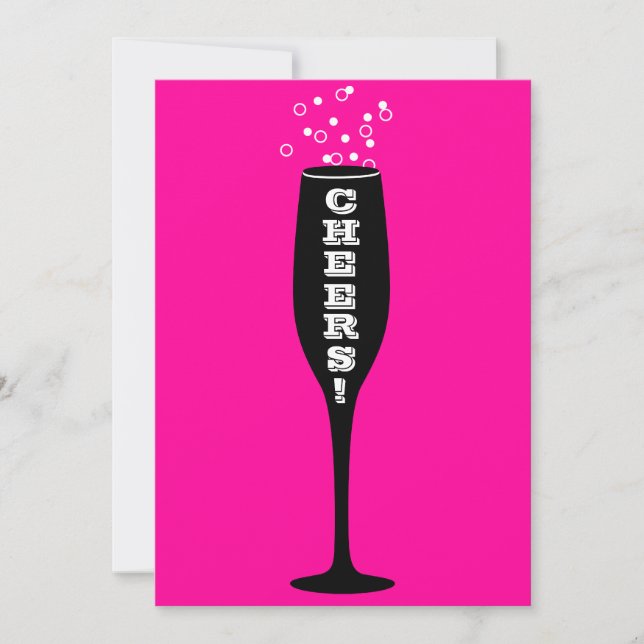 60. Geburtstag Einladung - Champagner Toast! (Vorderseite)