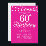60. Geburtstag Einladung Hot Pink<br><div class="desc">60. Geburtstag Einladung mit String Lights. Hintergrundbild: Frauen Frauen Lady Elegant Moderne heute. 13. 15. 16. 18. 20. 21. 30. 40. 50. 60. 70. 80. 90. 100. Jegliches Alter.
Für weitere Anpassungen klicken Sie bitte auf die Schaltfläche "Anpassen" und verwenden Sie unser Designwerkzeug,  um diese Vorlage zu ändern.</div>