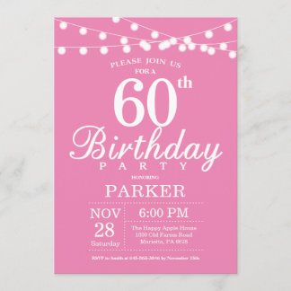 60. Geburtstag Einladung Rosa